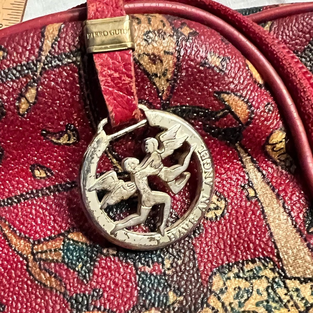 Vintage 90s Piero Guidi Magic Circus Red Shoulder Bag - Picture 5 of 11